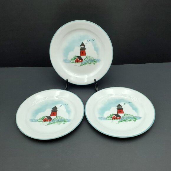 Corelle Other - Corelle Outer Banks Salad Plates Corning Lighthouse Dessert Plates